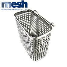 Perforated Rectangle Fine Mesh Basket Food Metal Storage Baskets Stainless Steel Wire Basket Electrolytic Polishing 10pcs